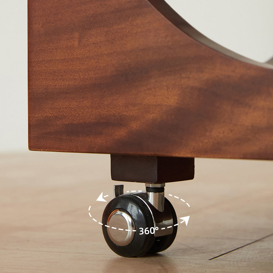Minimalist Glass Wood 2-Tier End Table