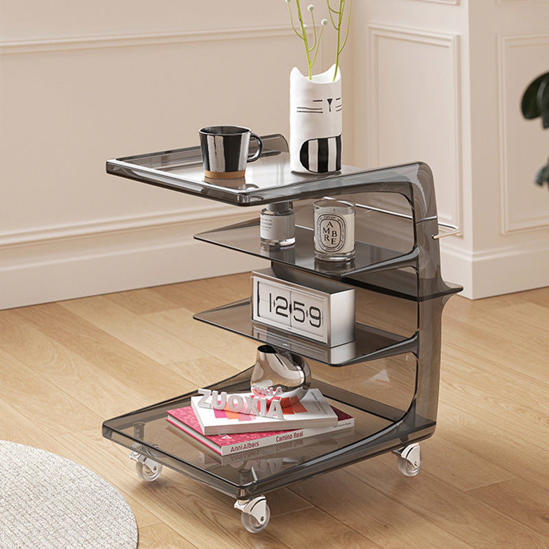 Scandinavian Stainless Steel C-Shape End Table