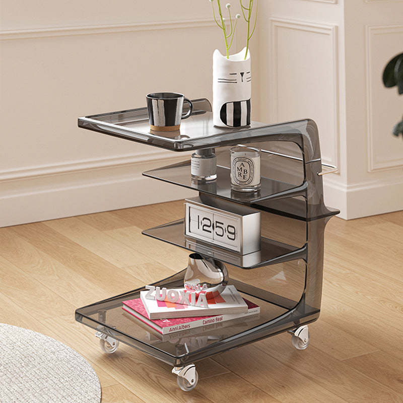 Scandinavian Stainless Steel C-Shape End Table