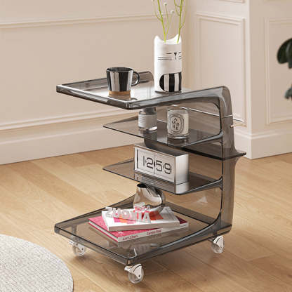 Scandinavian Stainless Steel C-Shape End Table