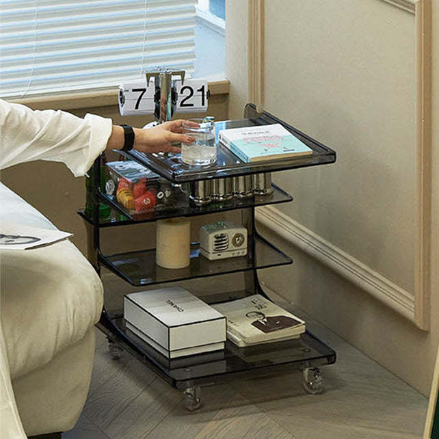 Minimalist Plastic 4-Tier End Table