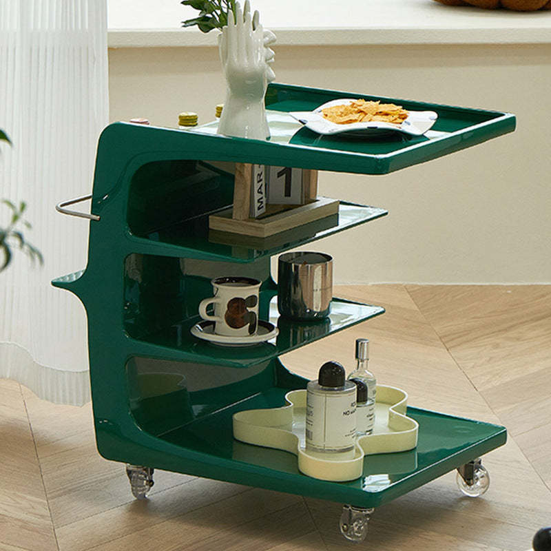 Scandinavian Stainless Steel C-Shape End Table — Medieval Green