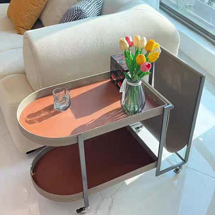 Lighom minimalist corner end black end & side tables — Orange