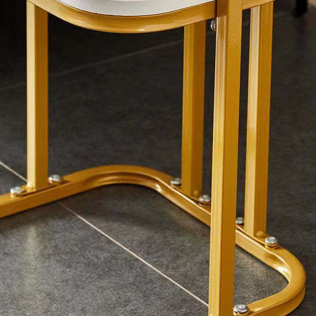 Minimalist Marble Grain Steel Frame End Table 1/2-Tier