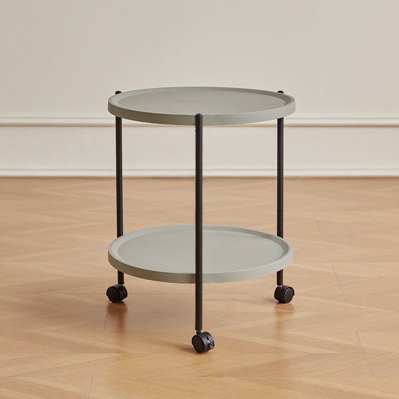 Minimalist Round Plastic Metal End Table