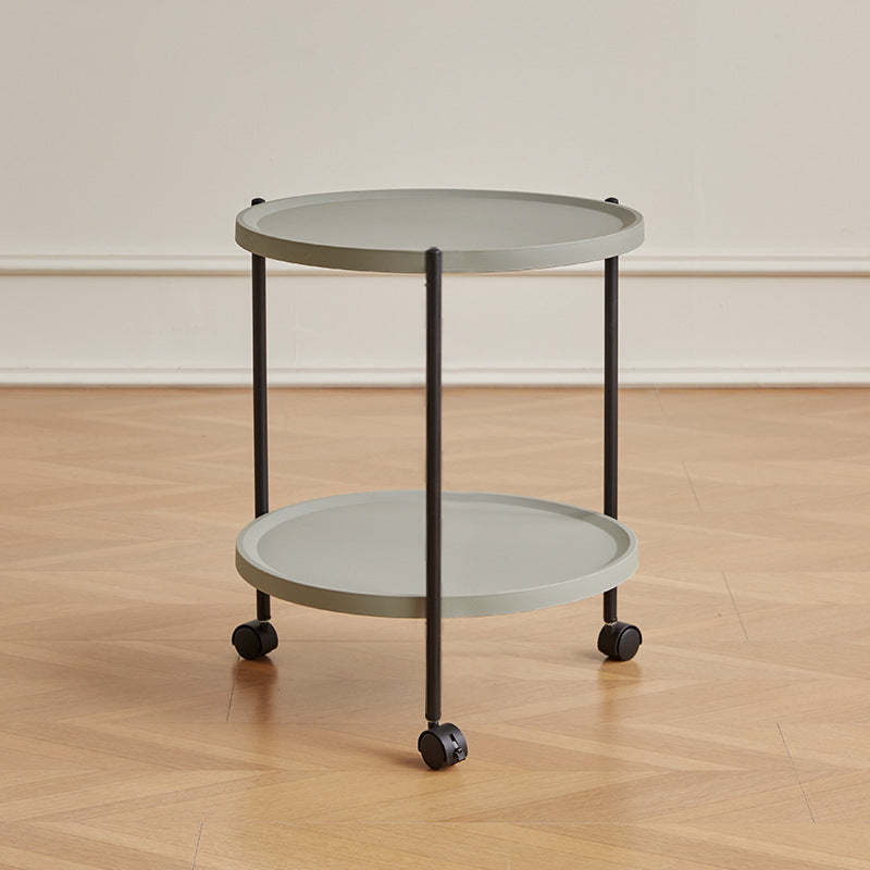 Minimalist Round Plastic Metal End Table