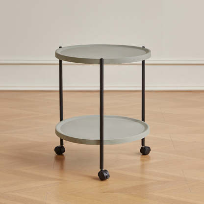 Minimalist Round Plastic Metal End Table