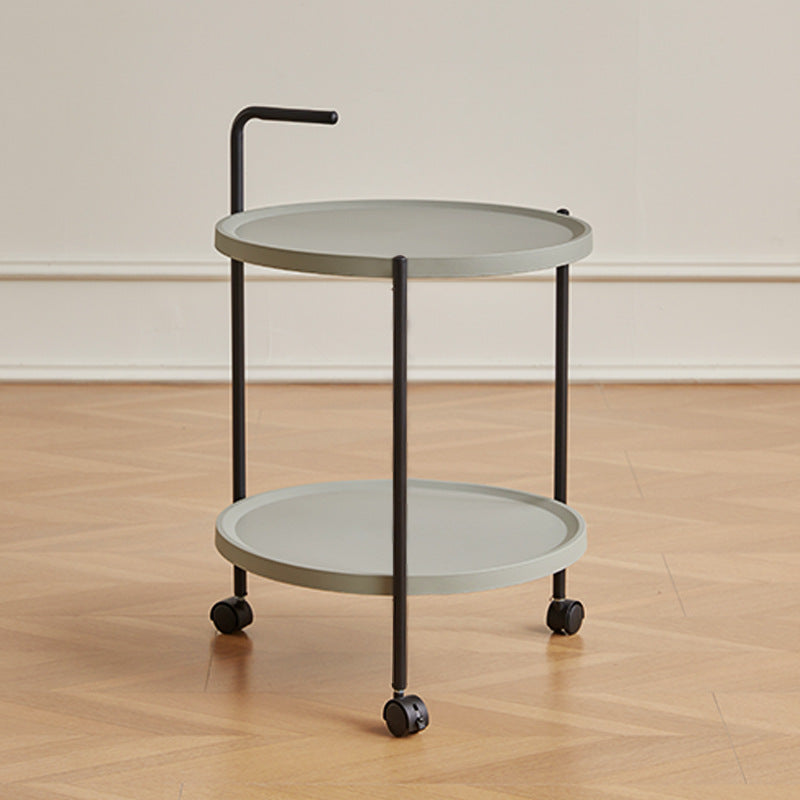 Minimalist Round Plastic Metal End Table
