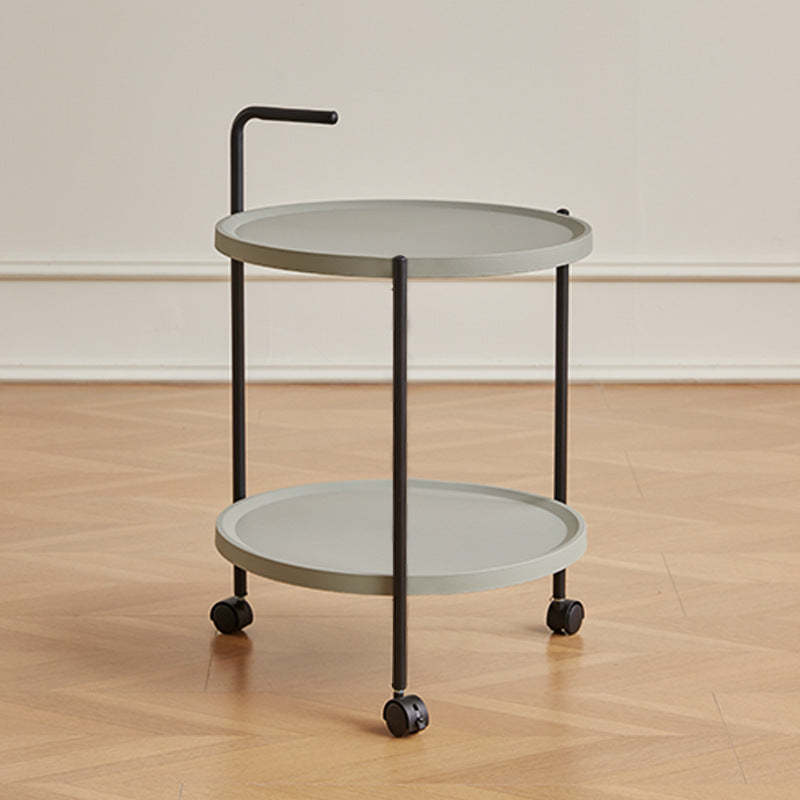 Minimalist Round Plastic Metal End Table