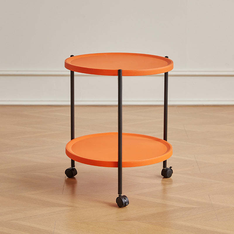 Minimalist Round Plastic Metal End Table