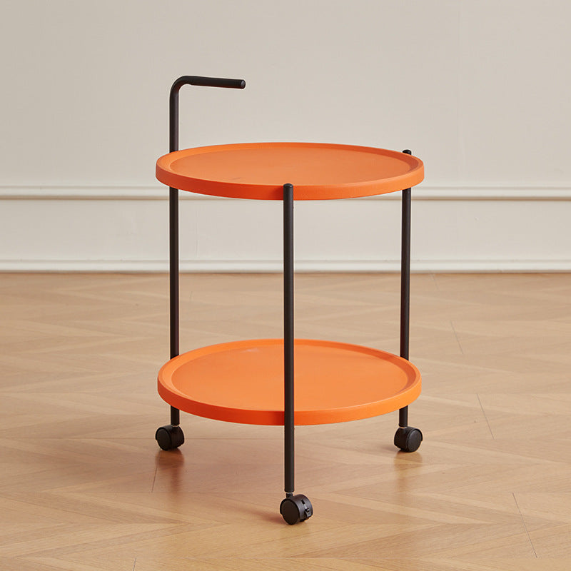 Minimalist Round Plastic Metal End Table