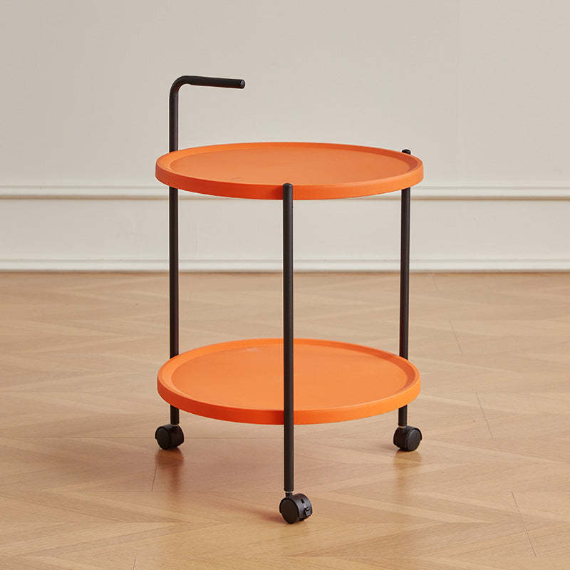Minimalist Round Plastic Metal End Table