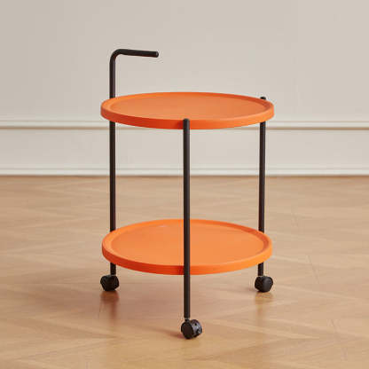 Minimalist Round Plastic Metal End Table