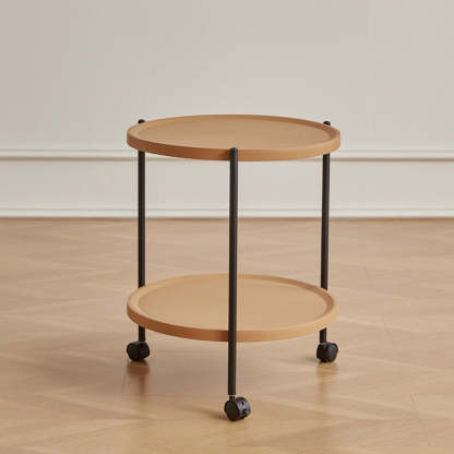 Minimalist Round Plastic Metal End Table