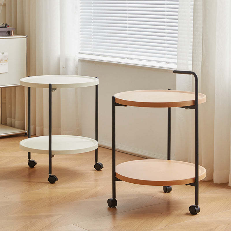 Minimalist Round Plastic Metal End Table