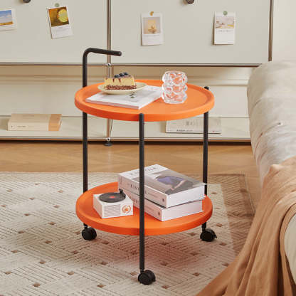 Minimalist Round Plastic Metal End Table