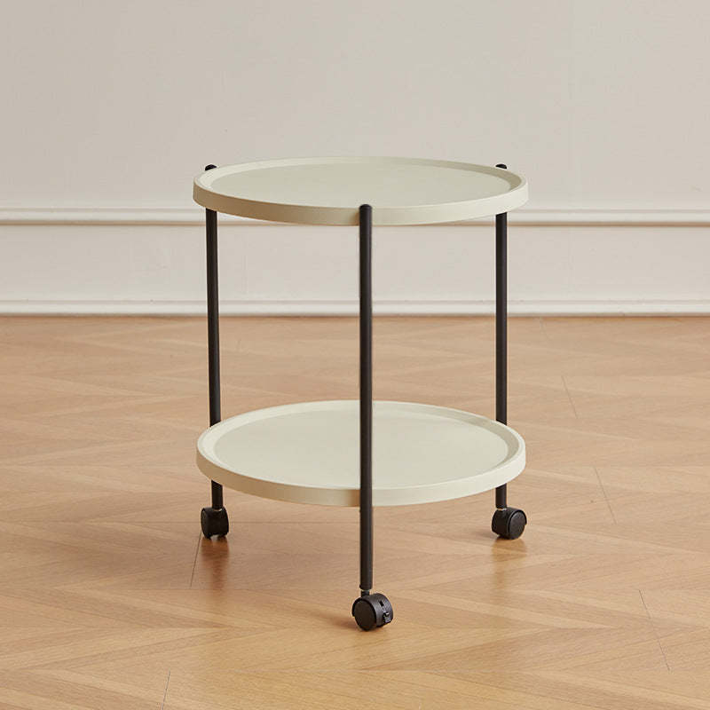 Minimalist Round Plastic Metal End Table