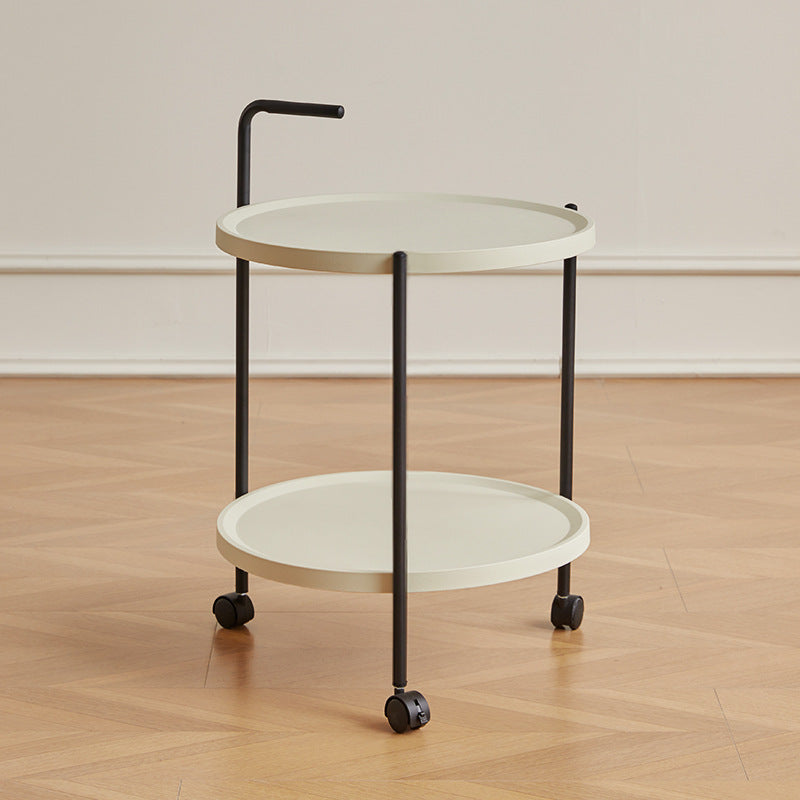 Minimalist Round Plastic Metal End Table