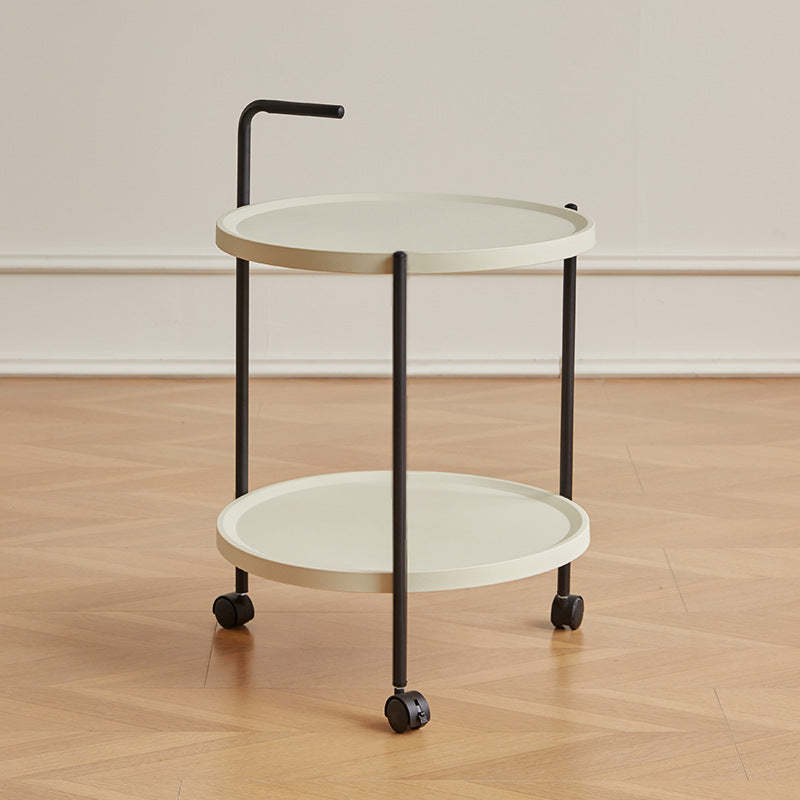 Minimalist Round Plastic Metal End Table