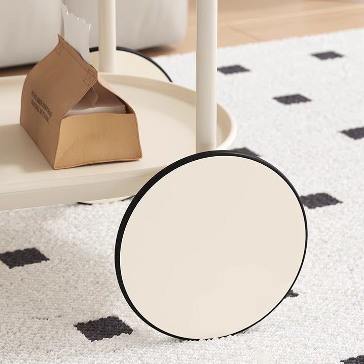Minimalist Metal Plastic Oval End Table 2-Tier