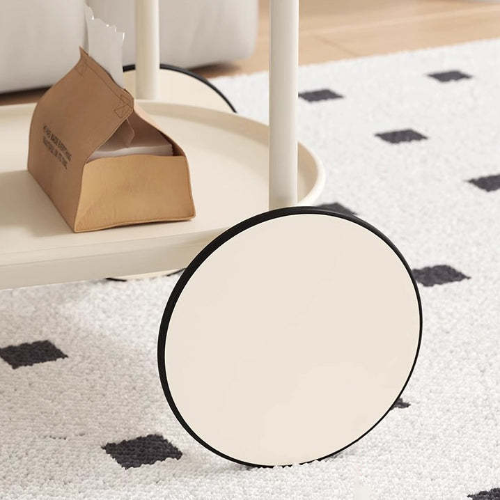 Minimalist Metal Plastic Oval End Table 2-Tier