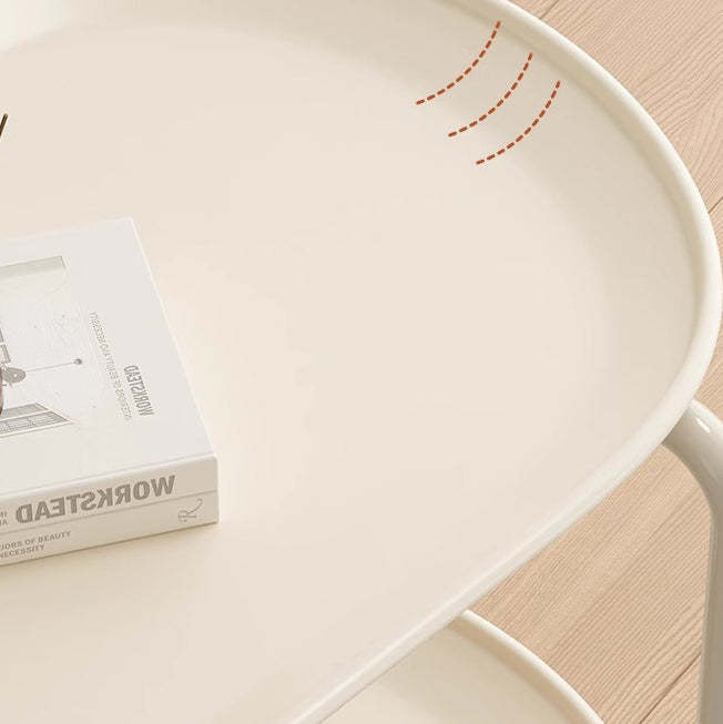Minimalist Metal Plastic Oval End Table 2-Tier