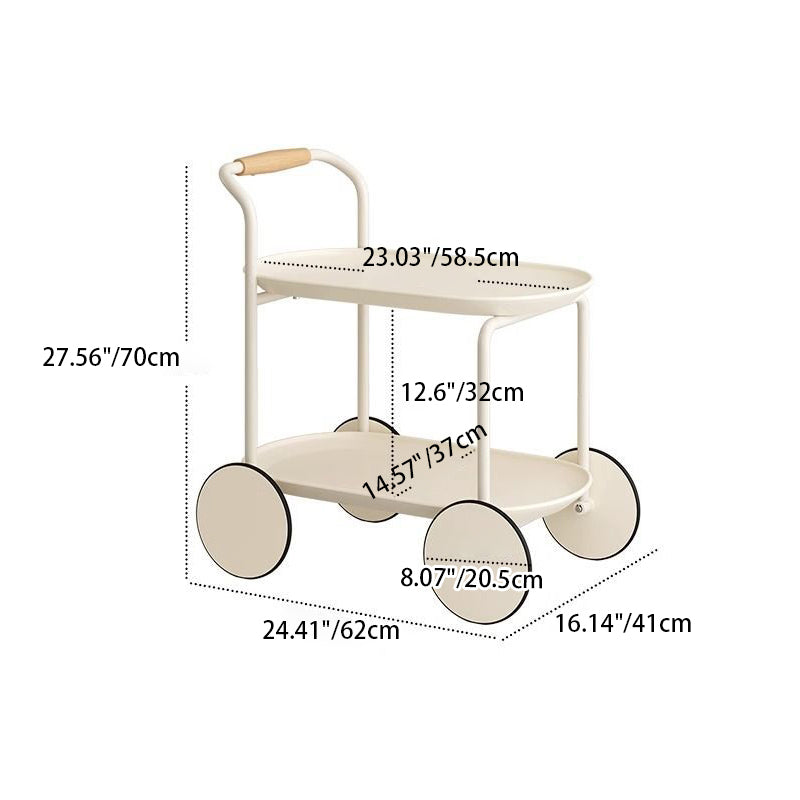 Scandinavian Oval Plastic Iron End Table