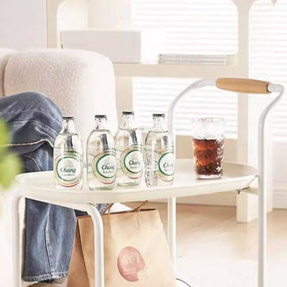 Scandinavian Oval Plastic Iron End Table