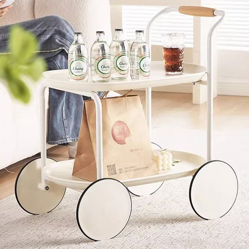 Scandinavian Oval Plastic Iron End Table