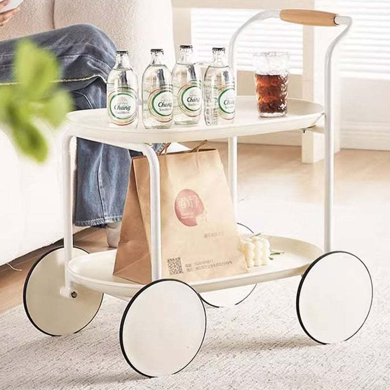 Scandinavian Oval Plastic Iron End Table