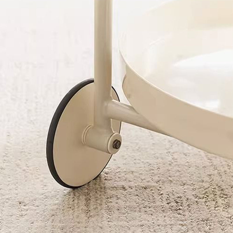 Scandinavian Oval Plastic Iron End Table