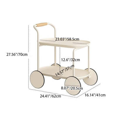 Scandinavian Oval Plastic Iron End Table