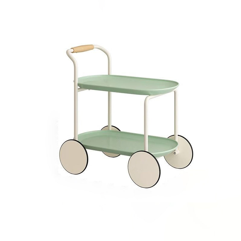 Scandinavian Oval Plastic Iron End Table