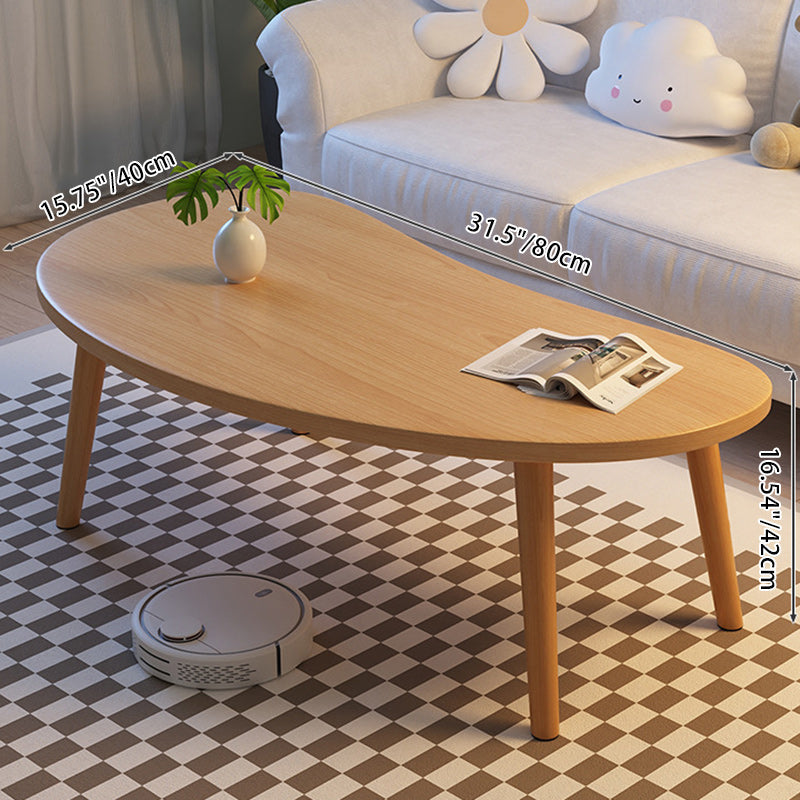 Japanese Oval Wood Coffee Table