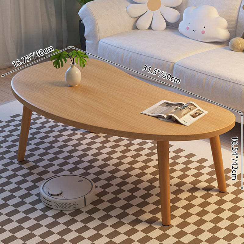 Japanese Oval Wood Coffee Table
