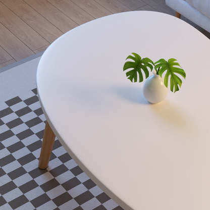 Japanese Oval Wood Coffee Table