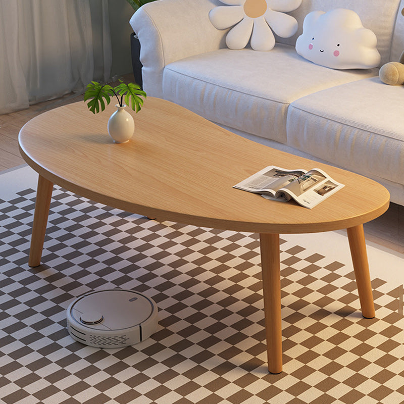 Japanese Oval Wood Coffee Table — White