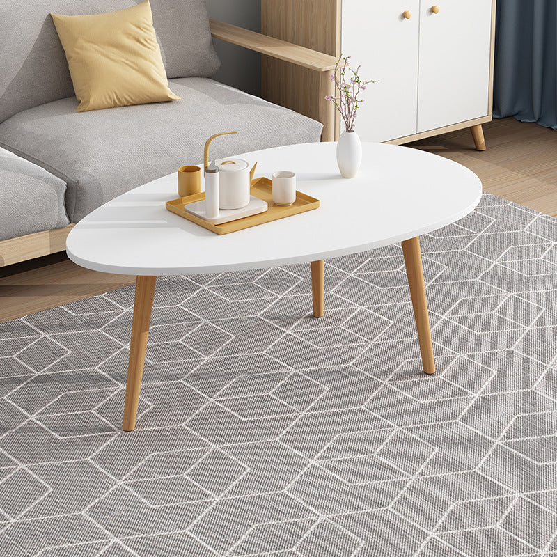 Minimalist Oval Wood Coffee Table - T1