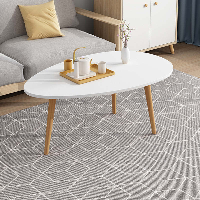 Minimalist Oval Wood Coffee Table — 1 / White