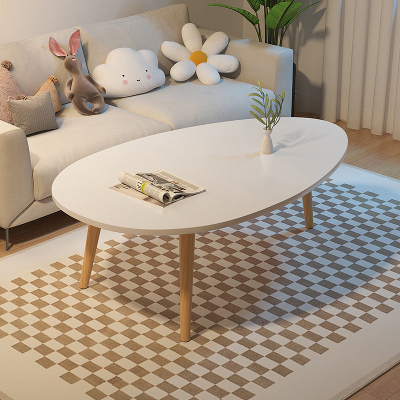 Minimalist Oval Wood Coffee Table