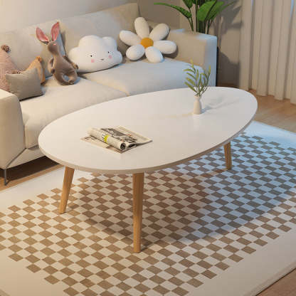 Minimalist Oval Wood Coffee Table