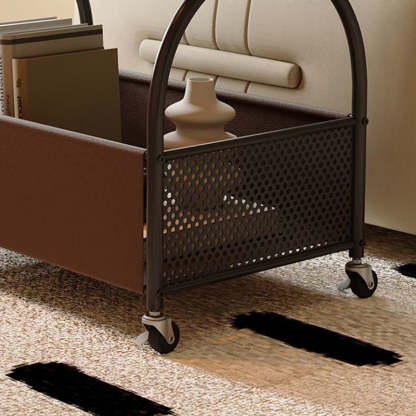 Nordic Rectangular Glass Iron Leather Coffee Table