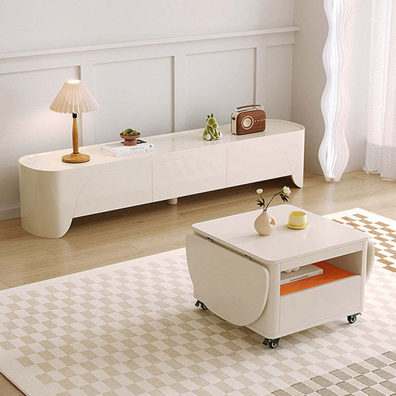 Contemporary Extendable Wood Rectangular Coffee Table 2-Tier