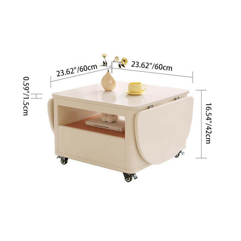 Contemporary Extendable Wood Rectangular Coffee Table 2-Tier