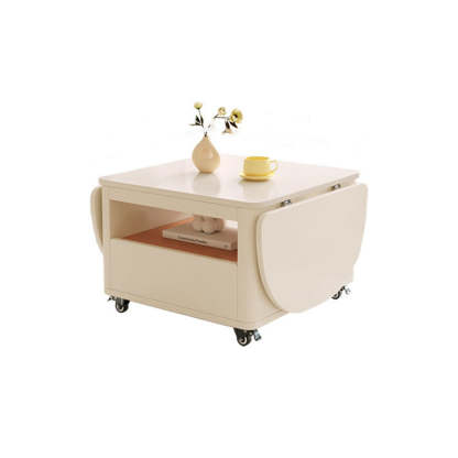 Contemporary Extendable Wood Rectangular Coffee Table 2-Tier