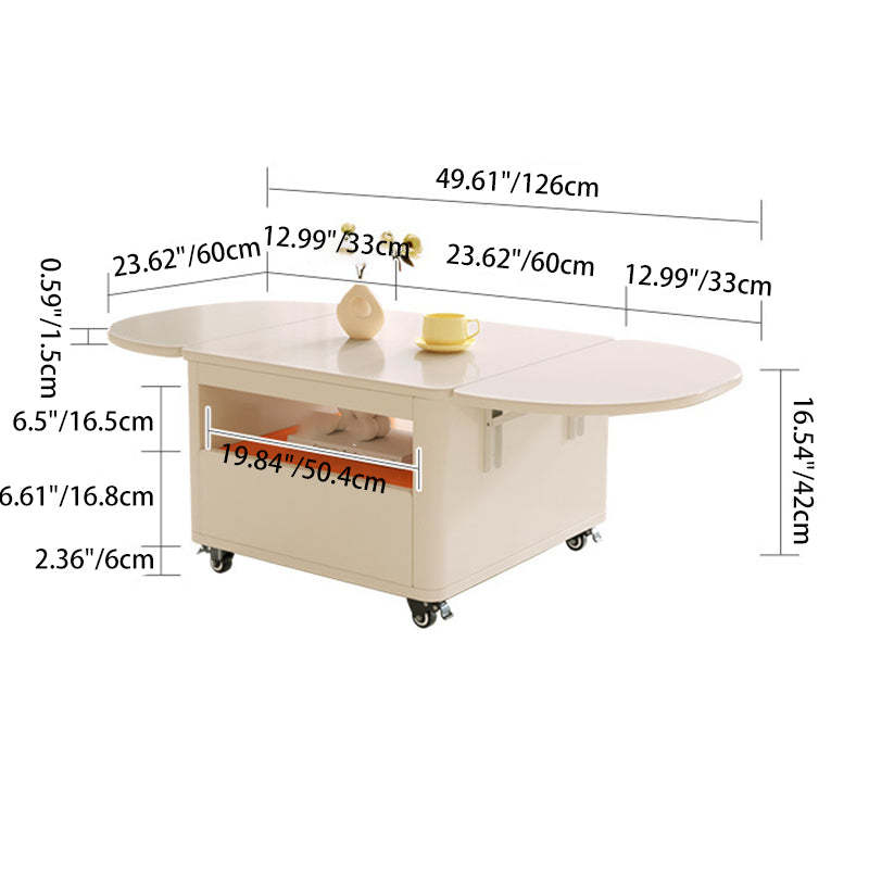 Contemporary Extendable Wood Rectangular Coffee Table 2-Tier