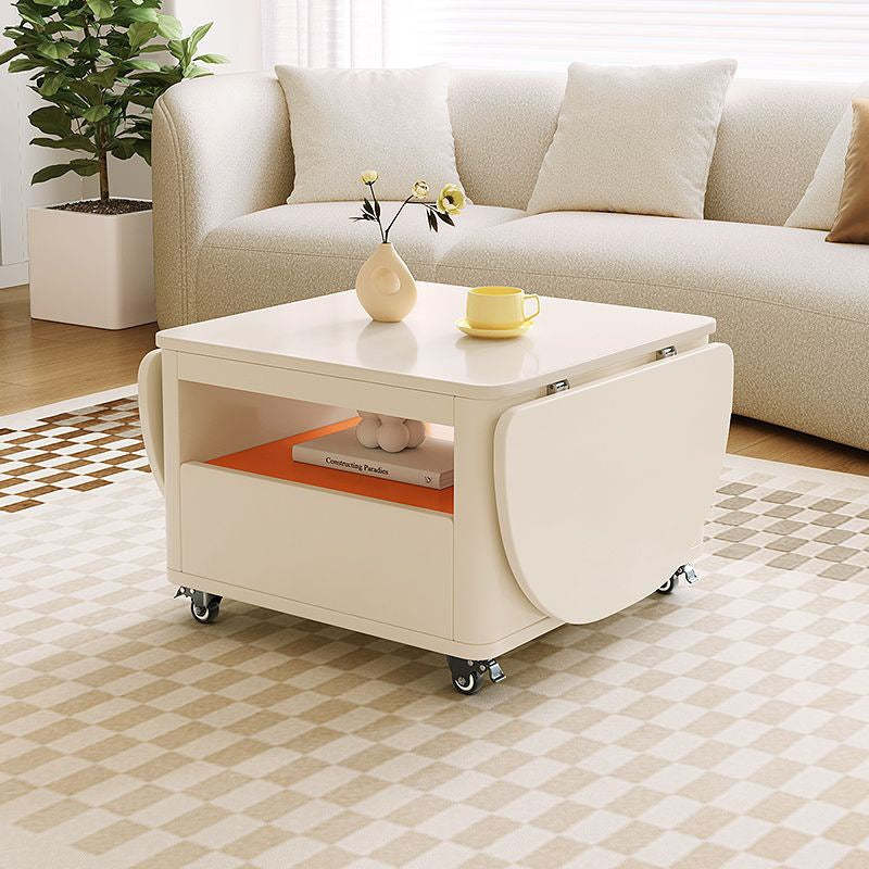 Contemporary Extendable Wood Rectangular Coffee Table 2-Tier