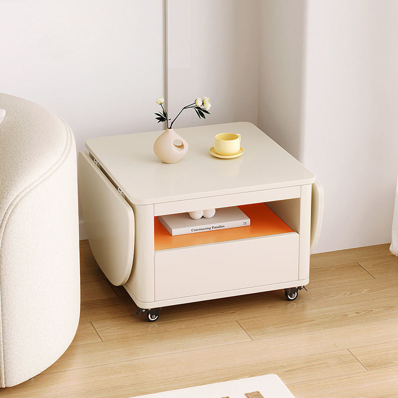 Contemporary Extendable Wood Rectangular Coffee Table 2-Tier