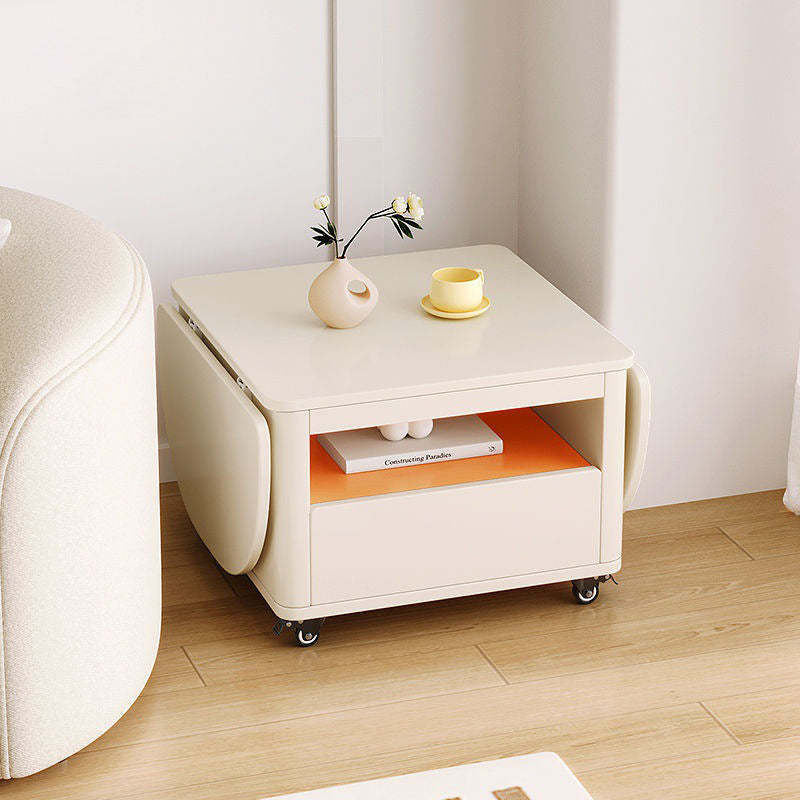 Contemporary Extendable Wood Rectangular Coffee Table 2-Tier