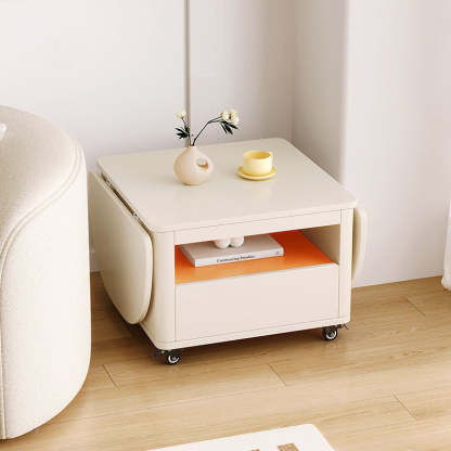 Contemporary Extendable Wood Rectangular Coffee Table 2-Tier